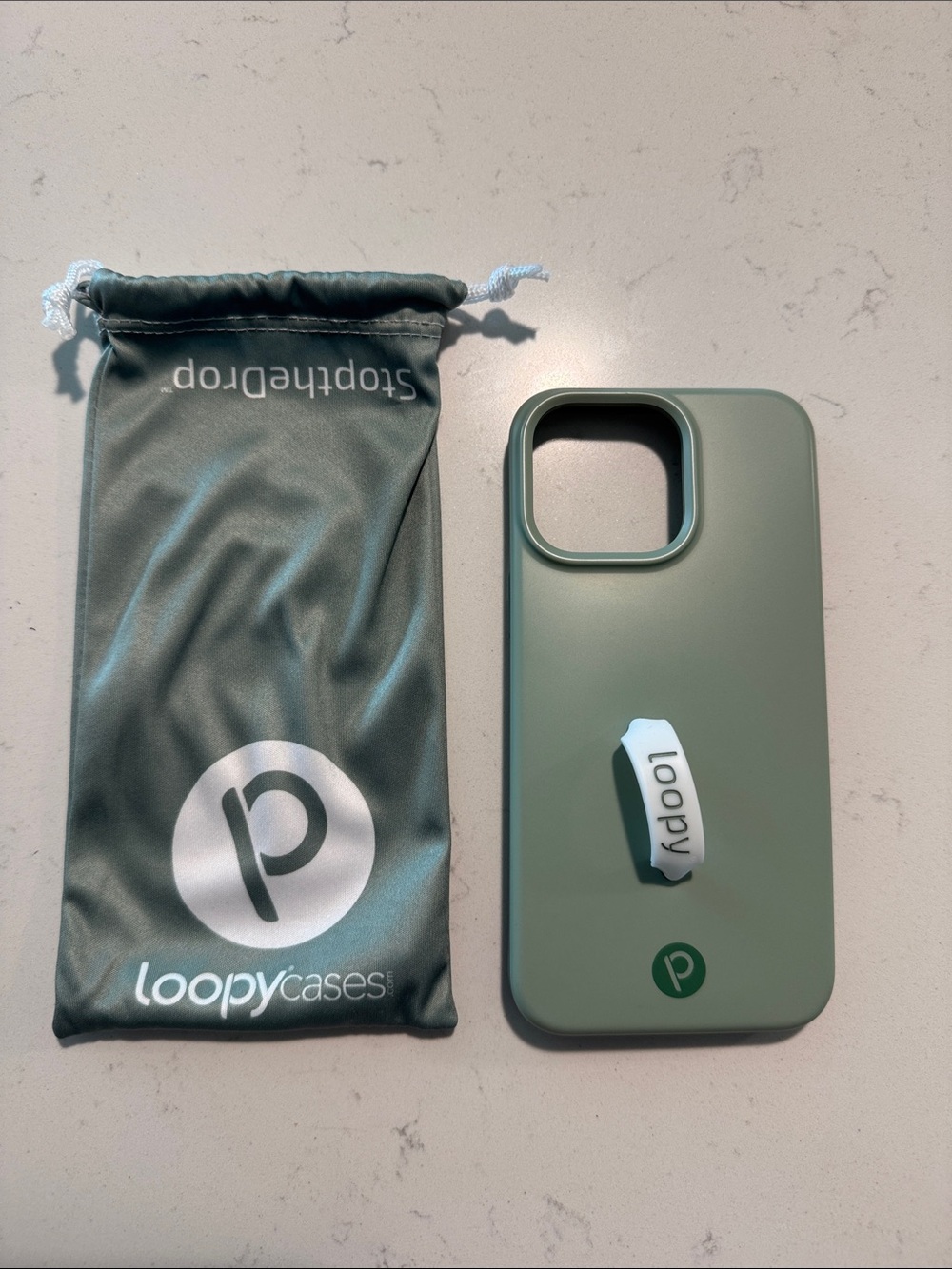 Loopy Case Sage Green iPhone Case with Built-In Loop Grip iPhone 15 Pro Max
